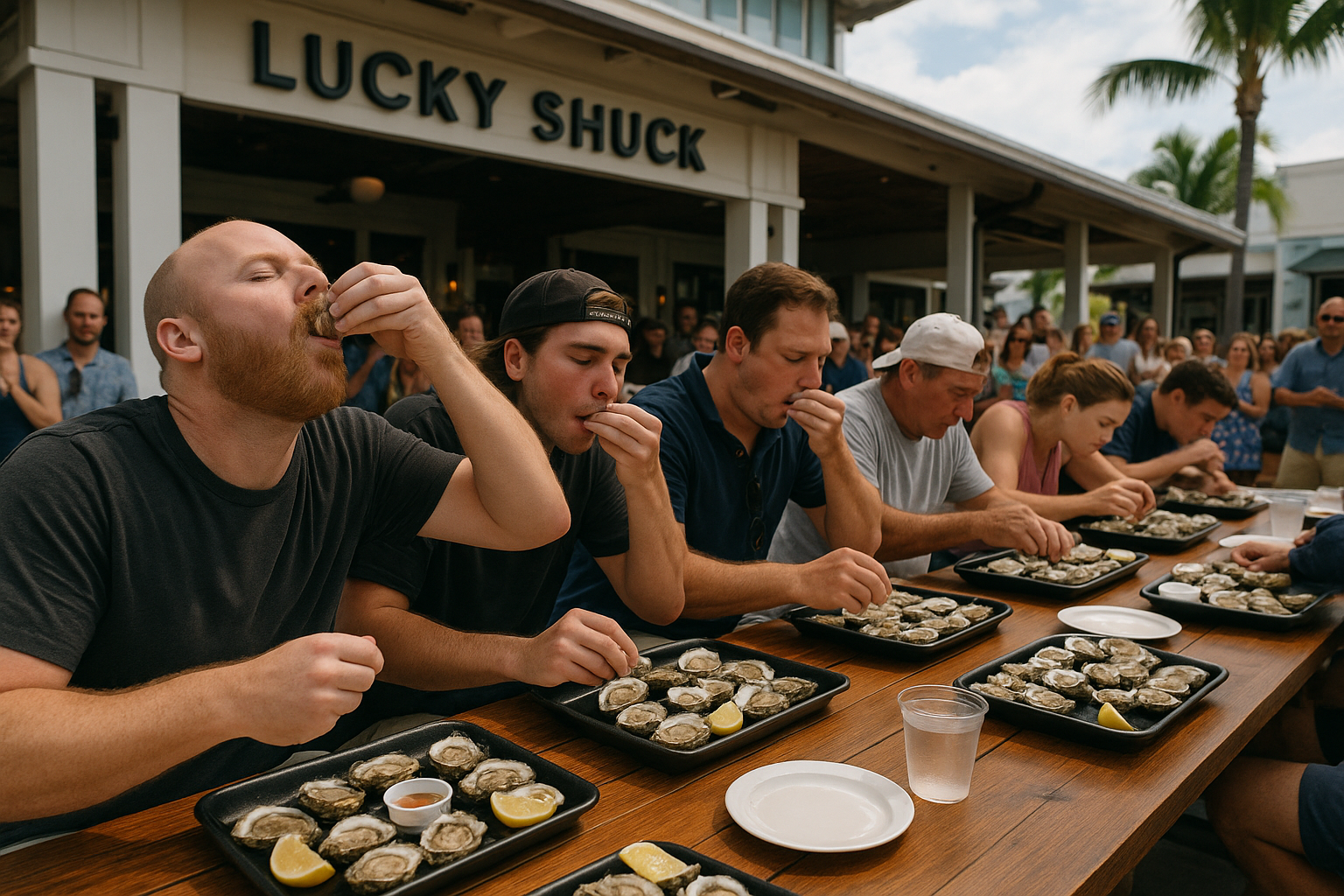 Lucky Shuck Hosts 6th Annual Oyster Eating Contest in Jupiter