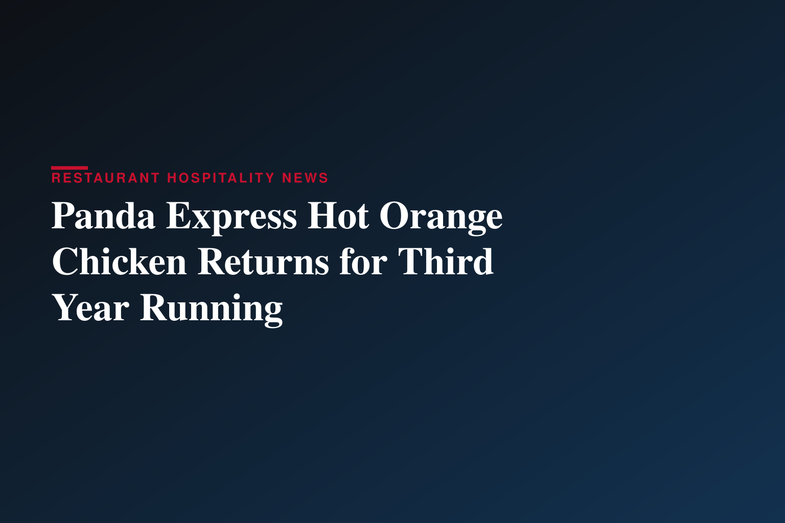 Panda Express® Drops the 'Swicy' Sequel Fans Begged For: Hot Orange Chicken Returns for National Orange Chicken Day